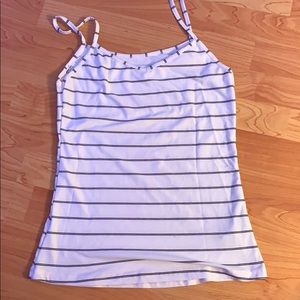 White and black stripped tank top